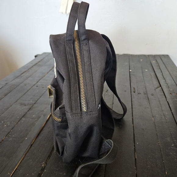 Herschel Supply Company Black Mini Backpack Canvas Small Bag Gold Zipper Nova main image 6